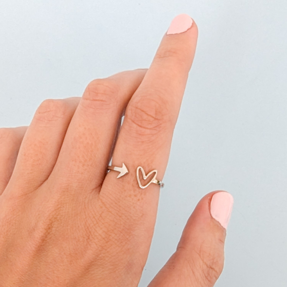 Anillo de plata Follow your heart